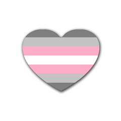 Demigirl Pride Flag Lgbtq Rubber Coaster (heart)  by lgbtnation