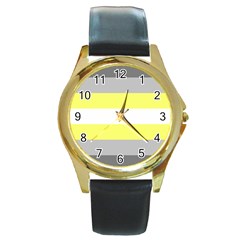 Deminonbinary Pride Flag Lgbtq Round Gold Metal Watch by lgbtnation