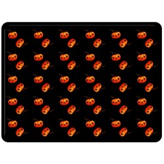 Kawaii Pumpkin Black Double Sided Fleece Blanket (large)  by vintage2030