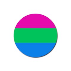 Polysexual Pride Flag Lgbtq Rubber Round Coaster (4 Pack)  by lgbtnation