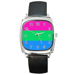 Polysexual Pride Flag Lgbtq Square Metal Watch by lgbtnation