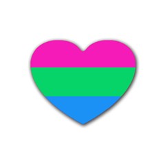Polysexual Pride Flag Lgbtq Heart Coaster (4 Pack)  by lgbtnation