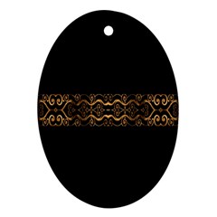 Luxury Ornate Minimal Style Dark Print Ornament (oval) by dflcprintsclothing