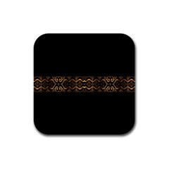 Luxury Ornate Minimal Style Dark Print Rubber Square Coaster (4 Pack)  by dflcprintsclothing