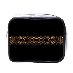 Luxury Ornate Minimal Style Dark Print Mini Toiletries Bag (one Side)