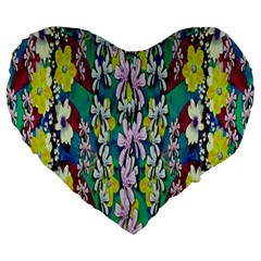 Where The Fairies Dance In Winter Times Large 19  Premium Heart Shape Cushions by pepitasart