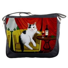 Cat And Wine - Messenger Bag