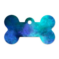 Blue Galaxy Dog Tag Bone (two Sides) by Dazzleway