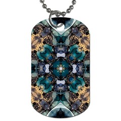 Teal And Gold Dog Tag (two Sides) by Dazzleway