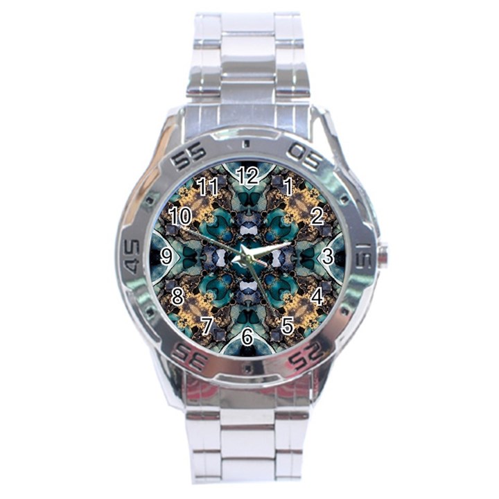 Teal and gold Stainless Steel Analogue Watch