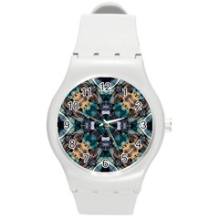 Teal And Gold Round Plastic Sport Watch (m) by Dazzleway