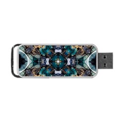 Teal And Gold Portable Usb Flash (two Sides)