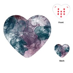 Teal And Purple Alcohol Ink Playing Cards Single Design (heart)