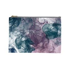 Teal And Purple Alcohol Ink Cosmetic Bag (large)