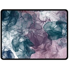 Teal And Purple Alcohol Ink Fleece Blanket (large) 