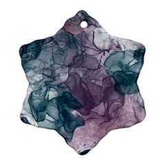Teal And Purple Alcohol Ink Ornament (snowflake)