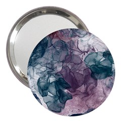 Teal And Purple Alcohol Ink 3  Handbag Mirrors by Dazzleway