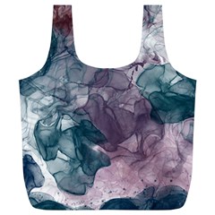 Teal And Purple Alcohol Ink Full Print Recycle Bag (xl)