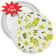 Yellow Flowers 3  Buttons (10 pack) 