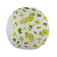 Yellow Flowers Standard 15  Premium Round Cushions