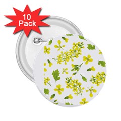 Yellow Flowers 2 25  Buttons (10 Pack) 