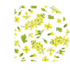 Yellow Flowers Wooden Puzzle Round by designsbymallika