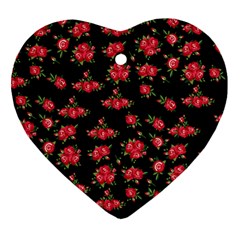 Red Roses Heart Ornament (two Sides)