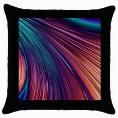 Metallic rainbow Throw Pillow Case (Black)