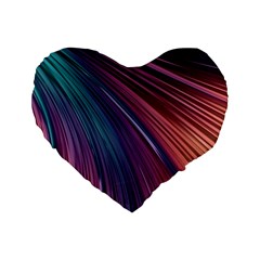 Metallic rainbow Standard 16  Premium Flano Heart Shape Cushions
