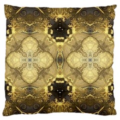 Black And Gold Large Cushion Case (one Side) by Dazzleway
