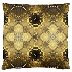 Black And Gold Large Flano Cushion Case (one Side) by Dazzleway