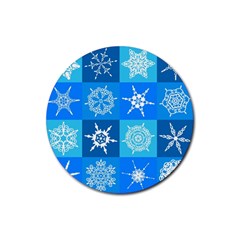 Snowflakes Rubber Coaster (round)  by Sobalvarro