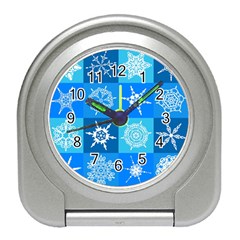 Snowflakes Travel Alarm Clock by Sobalvarro