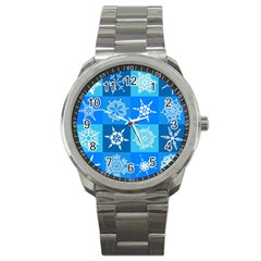 Snowflakes Sport Metal Watch by Sobalvarro