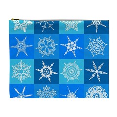 Snowflakes Cosmetic Bag (xl) by Sobalvarro