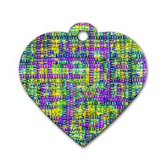 Mosaic Tapestry Dog Tag Heart (two Sides) by essentialimage