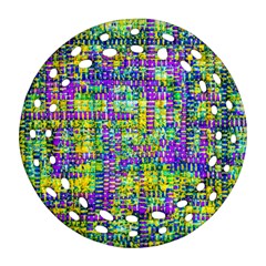 Mosaic Tapestry Round Filigree Ornament (two Sides)