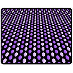 Purple And Pink Dots Pattern, Black Background Double Sided Fleece Blanket (medium)  by Casemiro