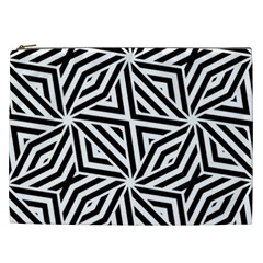 Black And White Abstract Lines, Geometric Pattern Cosmetic Bag (xxl)