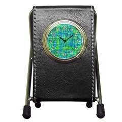 Mosaic Tapestry Pen Holder Desk Clock by essentialimage