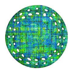 Mosaic Tapestry Round Filigree Ornament (two Sides)