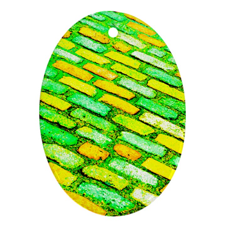 Diagonal street cobbles Ornament (Oval)