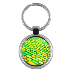 Diagonal Street Cobbles Key Chain (round) by essentialimage