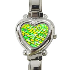 Diagonal Street Cobbles Heart Italian Charm Watch by essentialimage