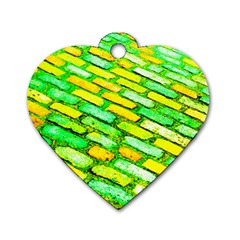 Diagonal Street Cobbles Dog Tag Heart (one Side) by essentialimage