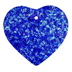 Blue Sequin Dreams Ornament (heart) by essentialimage