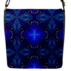 Blue ornate Flap Closure Messenger Bag (S)