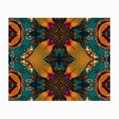 Teal And Orange Small Glasses Cloth (2 Sides) by Dazzleway