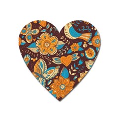 Butterfly And Flowers Heart Magnet by goljakoff