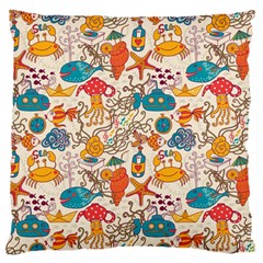 Sea Creatures Standard Flano Cushion Case (one Side) by goljakoff